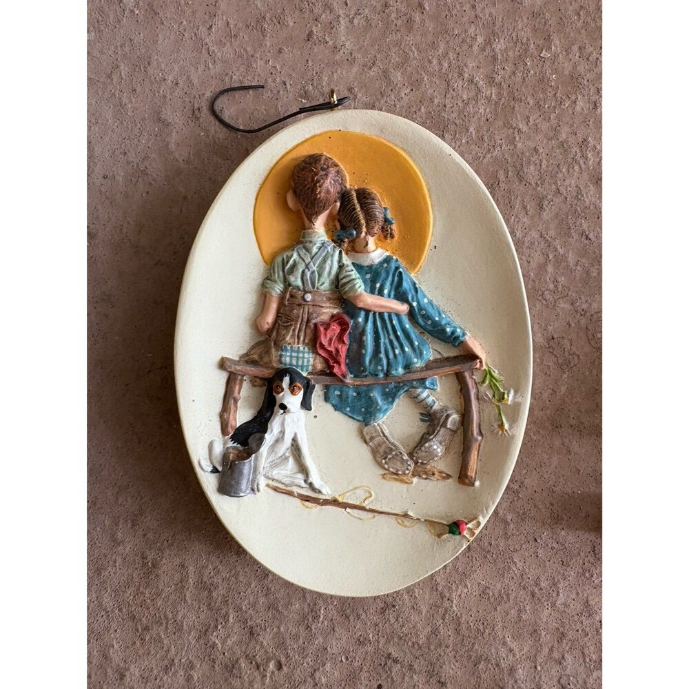 Hallmark "Little Spooners" Christmas Holiday Ornament 1996 Norman Rockwell